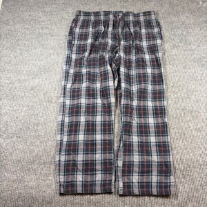 Woolrich Pajama Pants Mens XL Blue Gray Red Plaid Cotton Flannel Sleepwear
